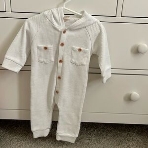 UNISEX BABY FOOTLESS BUTTON UP WITH HOOD